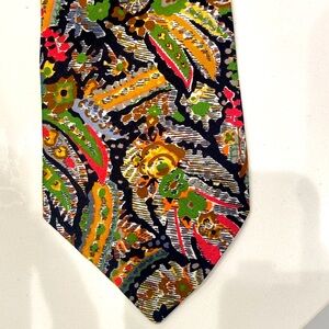 Funky paisley tropical and grey vintage tie